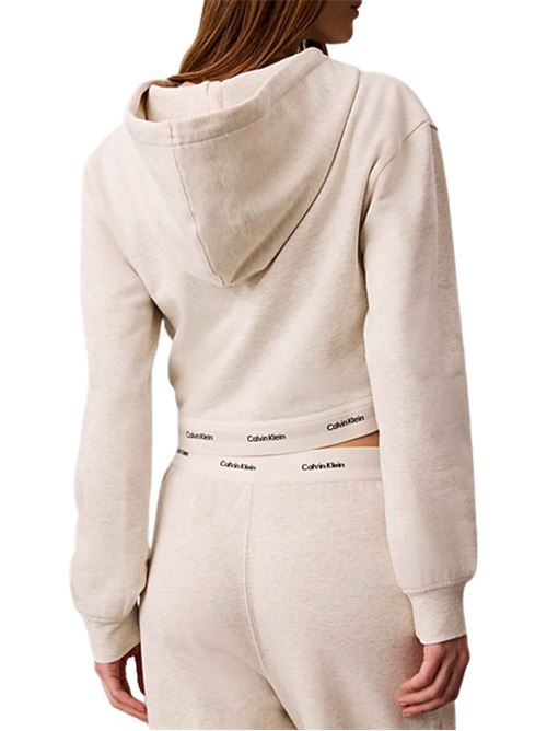 Felpa crop con cappuccio e zip Calvin Klein Jeans | LV047G252GP4P